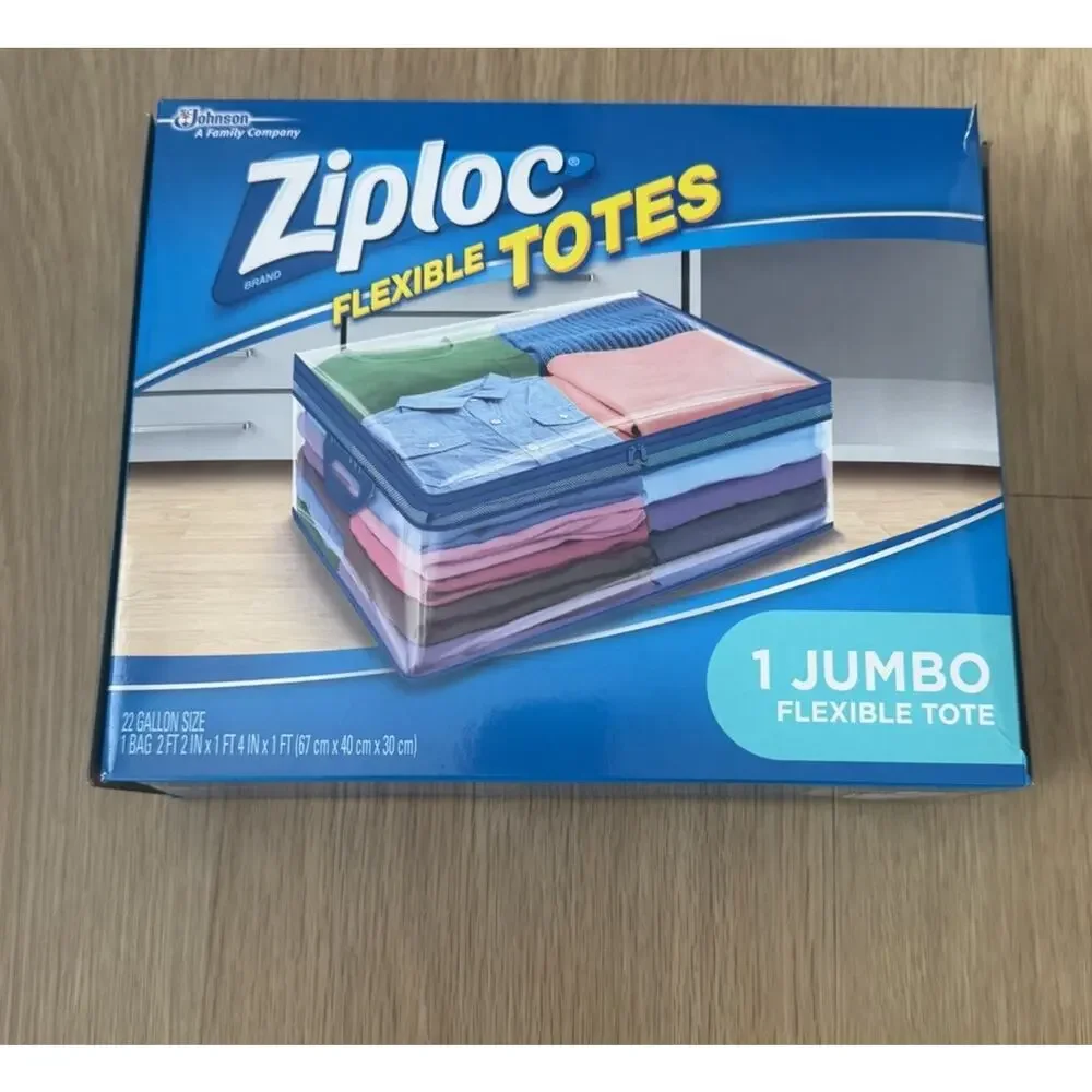 1 Ziploc Jumbo Flexible Tote Storage Bag 22 Gallon 26in x 16in x 12in NEW